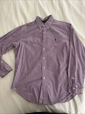 Ralph Lauren Navy & Red Micro Check Button-Down Shirt